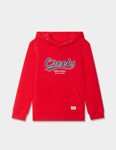 Sweat à capuche hoodie Creeks rouge garçon