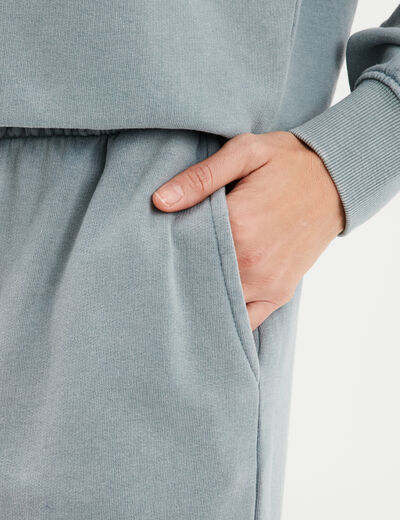 Pantalon de jogging large élastiqué gris femme