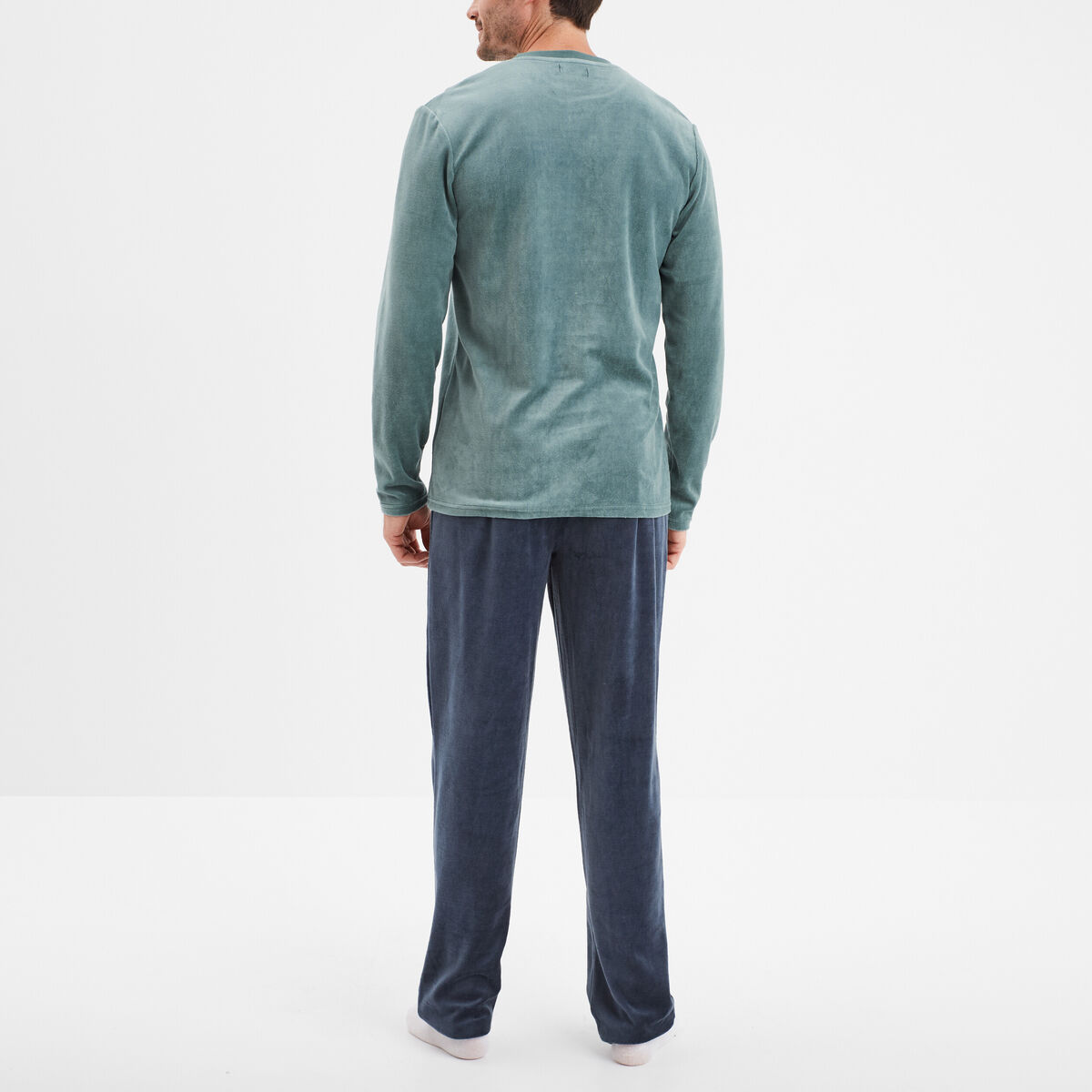 Ensemble pyjama 2 pièces haut et bas vert homme