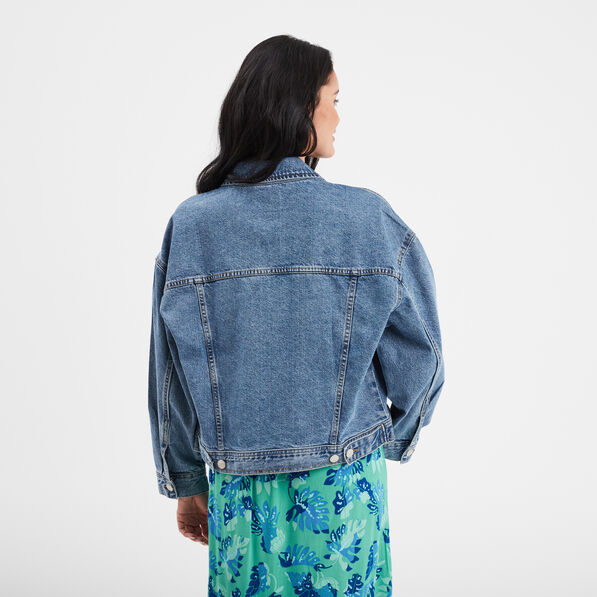 Veste en jean boutonnée Creeks denim double stone femme