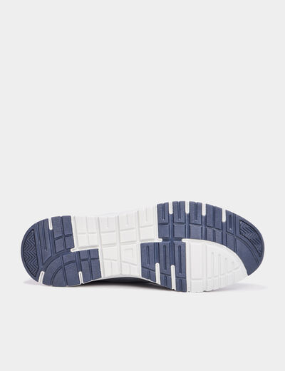 Chaussures bateau à scratchs bleu homme