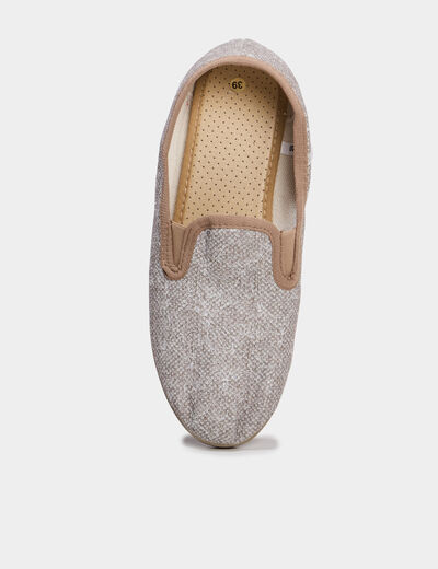 Chaussons compens&eacute;s sable femme