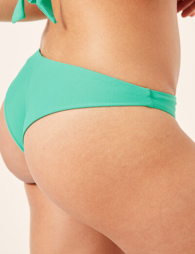 Bas de maillot de bain forme tanga vert turquoise femme