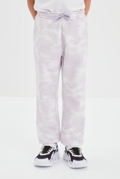 Pantalon de jogging droit molleton ecru fille