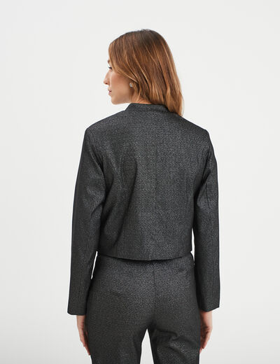 Veste courte à paillettes Mosquitos gris argent femme