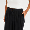 Pantalon large fluide noir femme