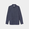 Chemise droite imprimée manches longues bleu marine homme