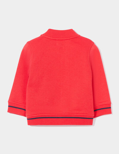 Ensemble 2 pièces t-shirt et gilet teddy rouge bébé garçon