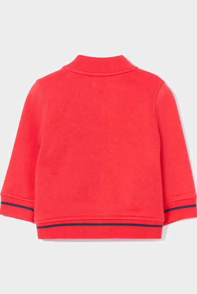 Ensemble 2 pièces t-shirt et gilet teddy rouge bébé garçon