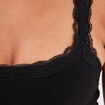 Soutien-gorge brassière côtelé noir femme