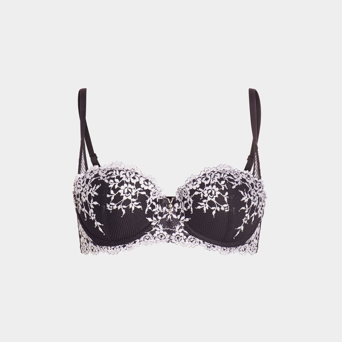 Soutien-gorge balconnet paddé noir femme