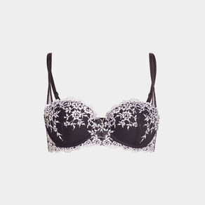 Soutien-gorge balconnet paddé noir femme
