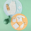 Doudou ours carr&eacute; effet velours blanc b&eacute;b&eacute;