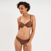 Soutien-gorge corbeille padd&eacute; microfibre marron femme