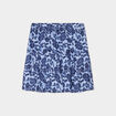 Jupe courte à volants patineuse bleu femme