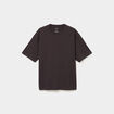 T-shirt col rond coupe relax coton &eacute;pais marron fonc&eacute; homme