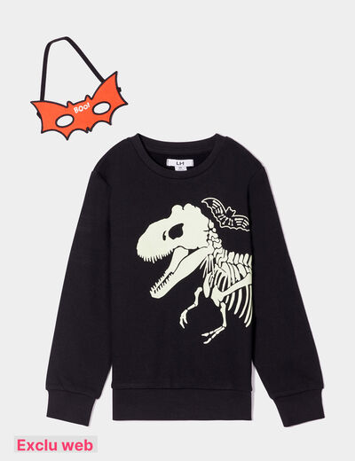 Sweat d'Halloween avec masque noir garçon