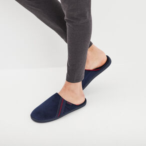 chaussons mules ergonomiques isotoner bleu homme Chaussons mules ergonomiques Isotoner bleu homme