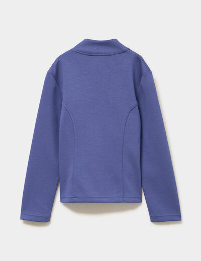 Gilet de sport zipp&eacute; col camionneur bleu gris fille