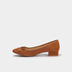 Ballerines su&eacute;dine &agrave; talons carr&eacute;s marron femme