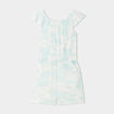 Combishort avec manches volants bleu turquoise fille