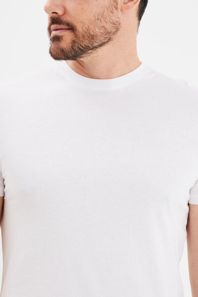 T-shirt en coton manches courtes blanc homme