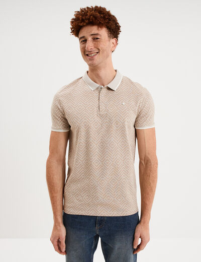 Polo slim manches courtes stretch gris homme