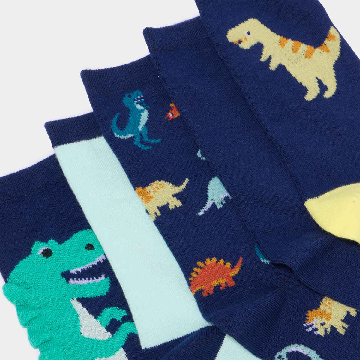 Lot 5 paires chaussettes m&eacute;lange coton bleu gar&ccedil;on