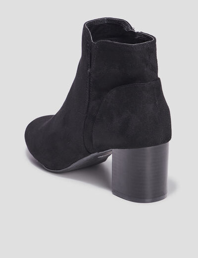Bottines suédines à talons noir femme