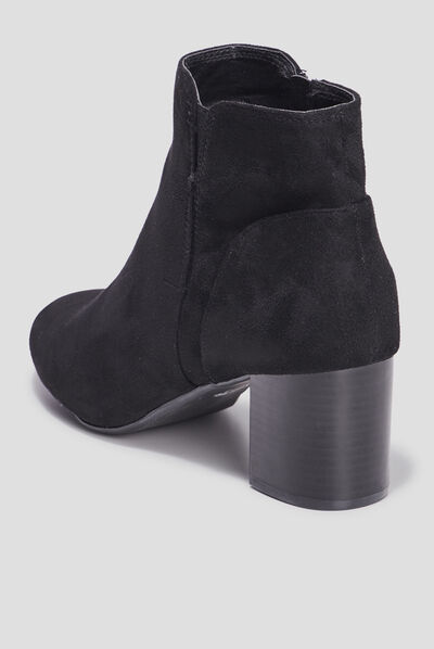 Bottines suédines à talons noir femme