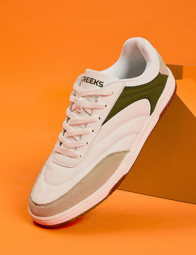 Baskets basses &agrave; lacets blanc homme