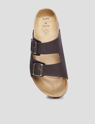 Mules avec boucles marron homme