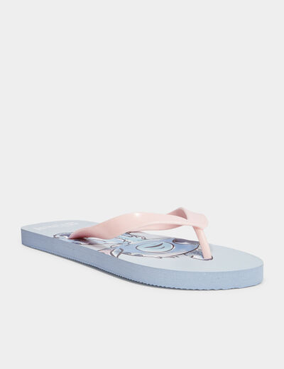 Tongs Stitch bleu femme