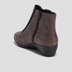 Bottines compensées en cuir marron femme