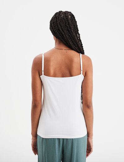 Débardeur coton bretelles réglables blanc femme