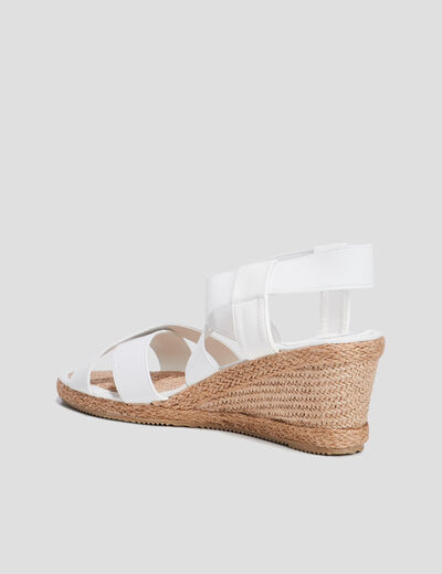Sandales compensées blanc femme