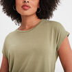 T-shirt col rond manches courtes Liberto vert kaki femme