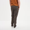 Pantalon chino droit stretch retroussé vert homme