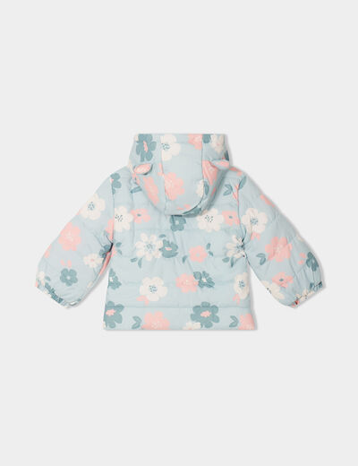 Doudoune à capuche poignets élastiqués vert pastel bébé fille