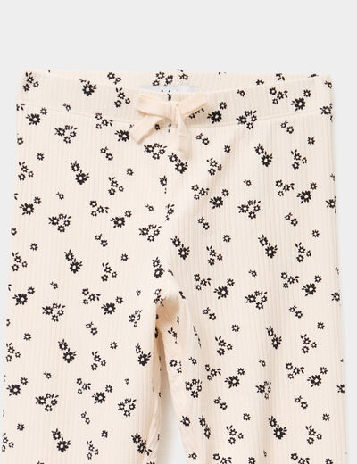 Legging côtelé coton beige fille