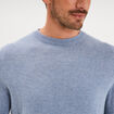 Pull col rond manches longues bleu gris homme