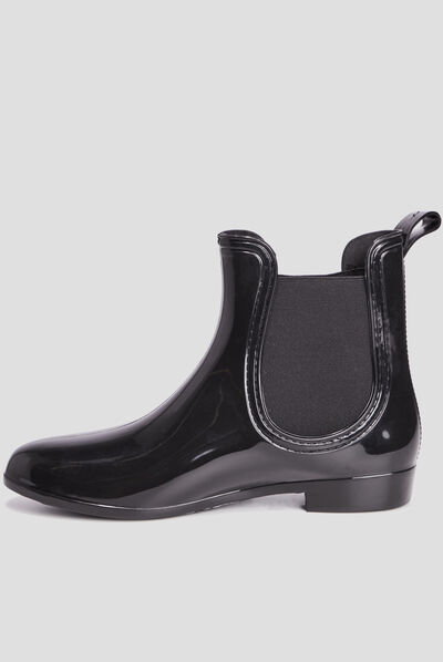 Bottines chelsea de pluie noir femme