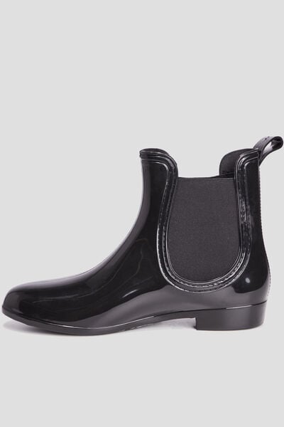 Bottines chelsea de pluie noir femme