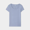 T-shirt coton col rond manches courtes bleu gris femme