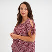 T-shirt col bardot manches noeuds bordeaux femme grande taille