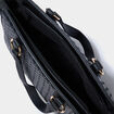 Sac &agrave; main effet tress&eacute; noir femme