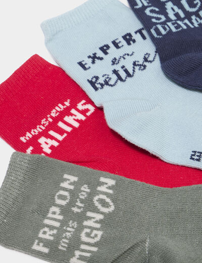 Lot 5 paires chaussettes vert kaki b&eacute;b&eacute; gar&ccedil;on