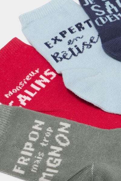 Lot 5 paires chaussettes vert kaki b&eacute;b&eacute; gar&ccedil;on