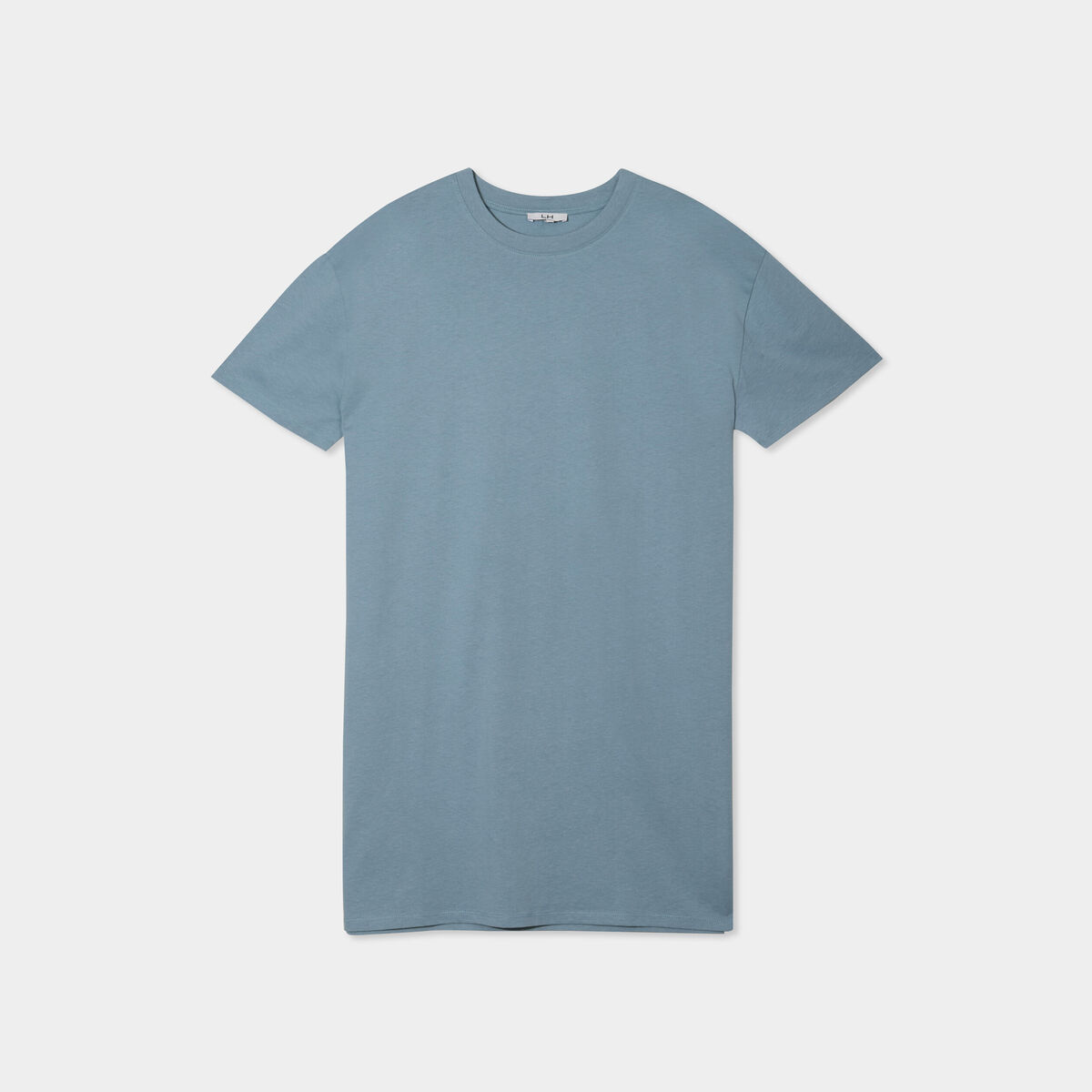 Robe t-shirt manches courtes coton gris femme