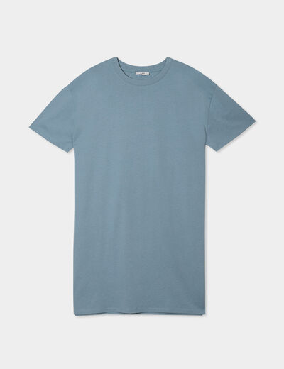 Robe t-shirt manches courtes coton gris femme